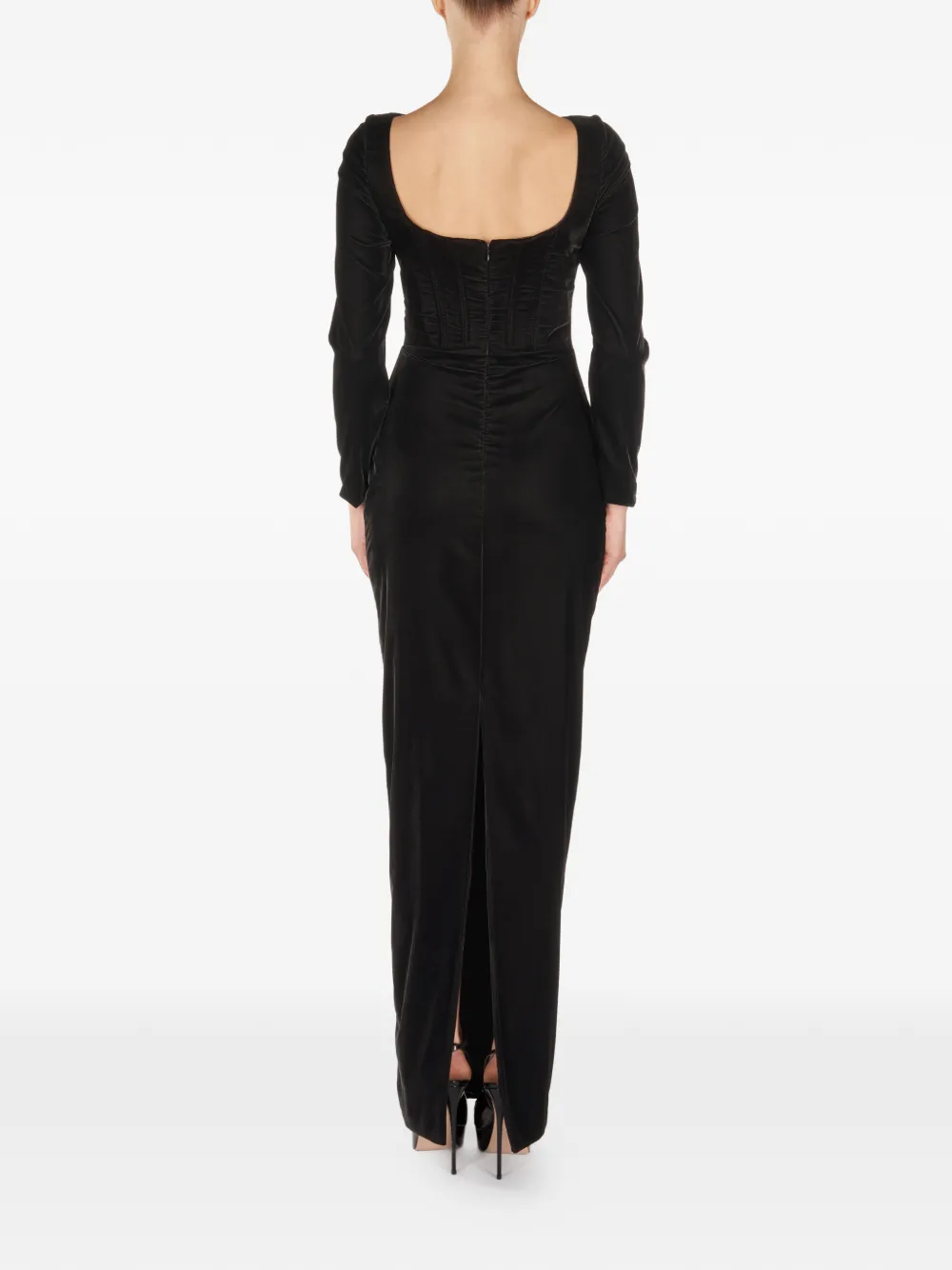  Araftu Long-sleeved Maxi Dress - Black 