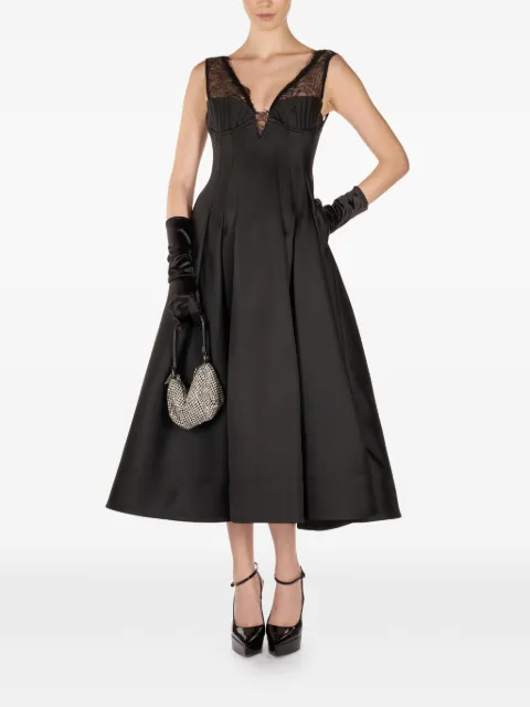 ARAFTU lace-detail A-line midi dress