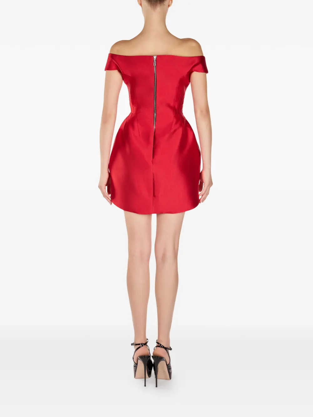  Araftu Off-shoulder Mini Dress - Red 