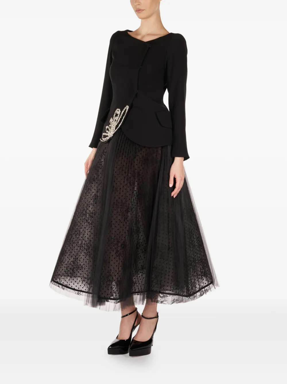 ARAFTU embellished panelled all in one - Zwart