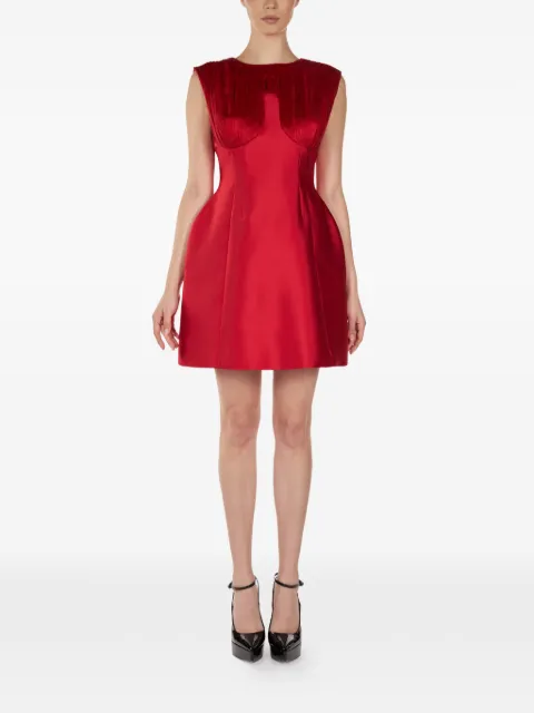 ARAFTU crew neck pleated mini dress