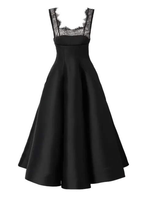 ARAFTU lace-detail flared midi dress