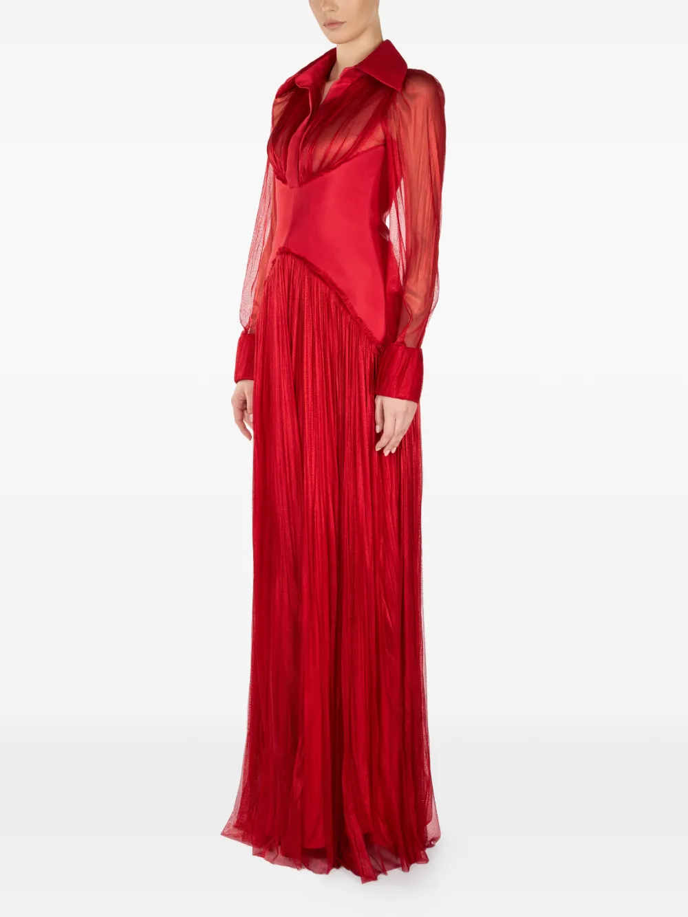 ARAFTU Geplooide maxi-jurk - Rood