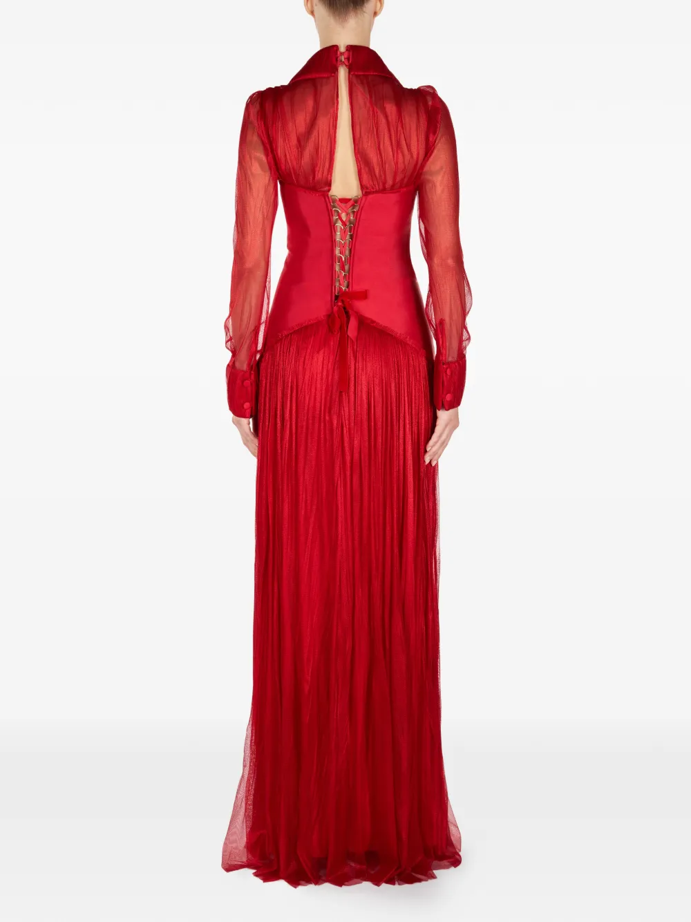  Araftu Pleated Maxi Dress - Red 