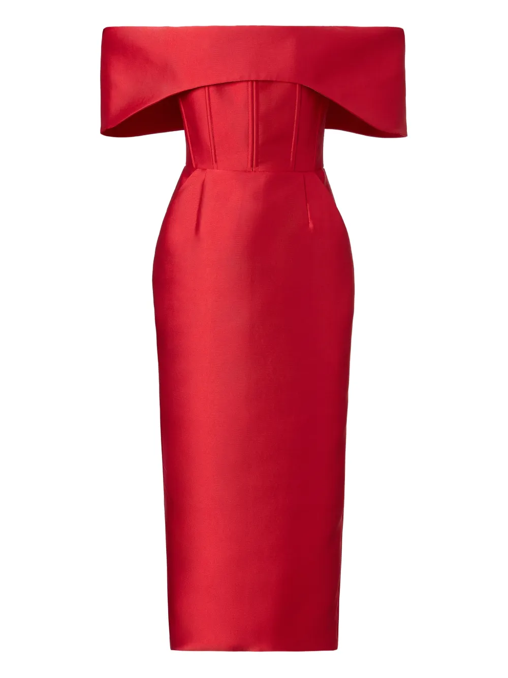 ARAFTU off-shoulder midi dress - Rosso