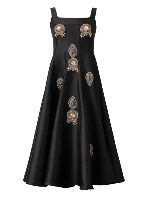 ARAFTU embellished square-neck midi dress