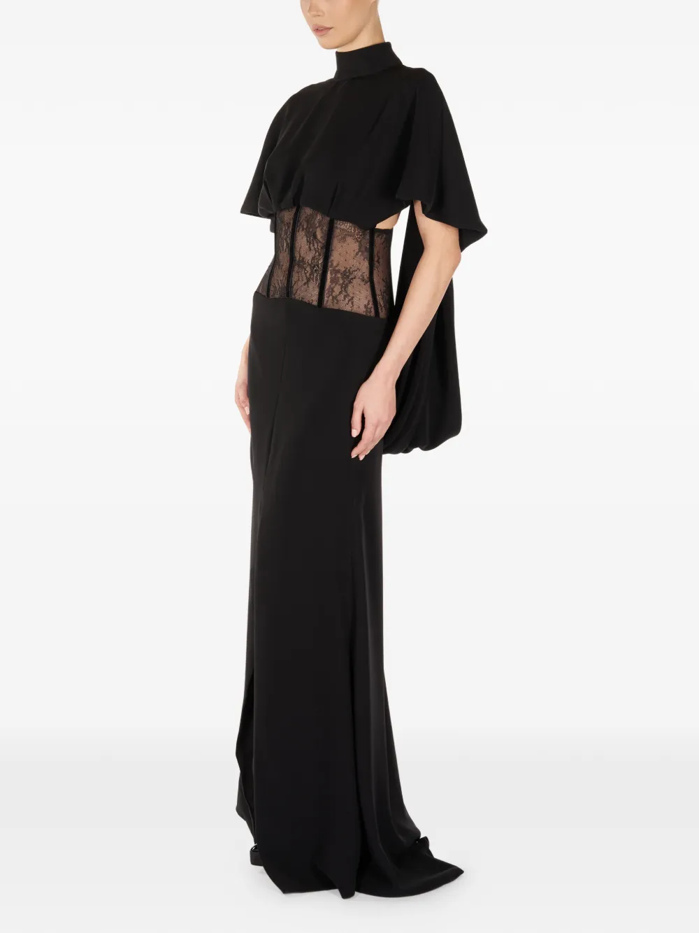  Araftu Lace-detail Maxi Dress - Black 