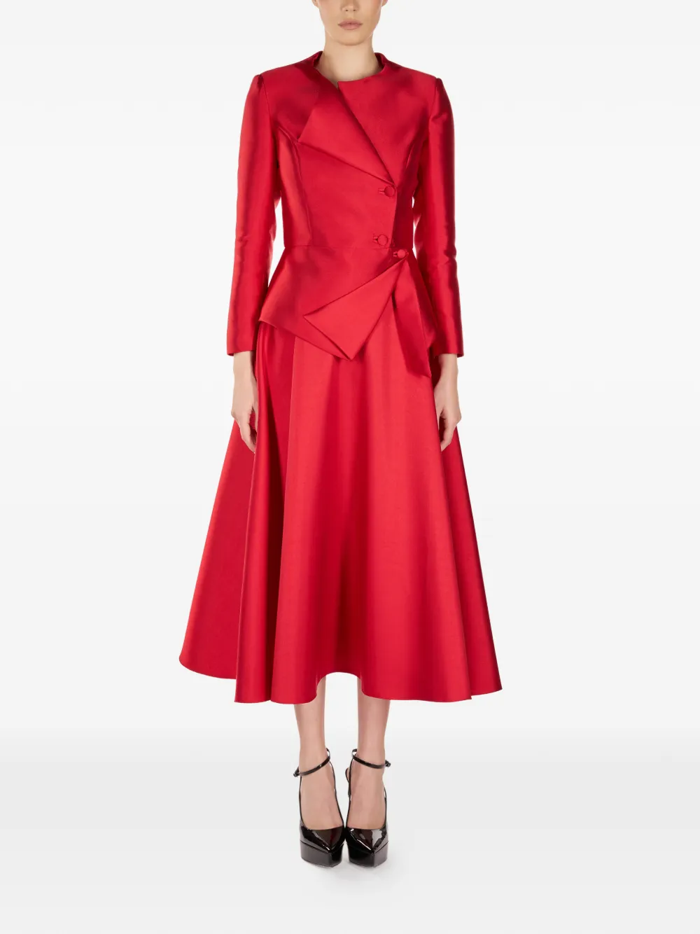 ARAFTU buttoned A-line all in one - Rosso