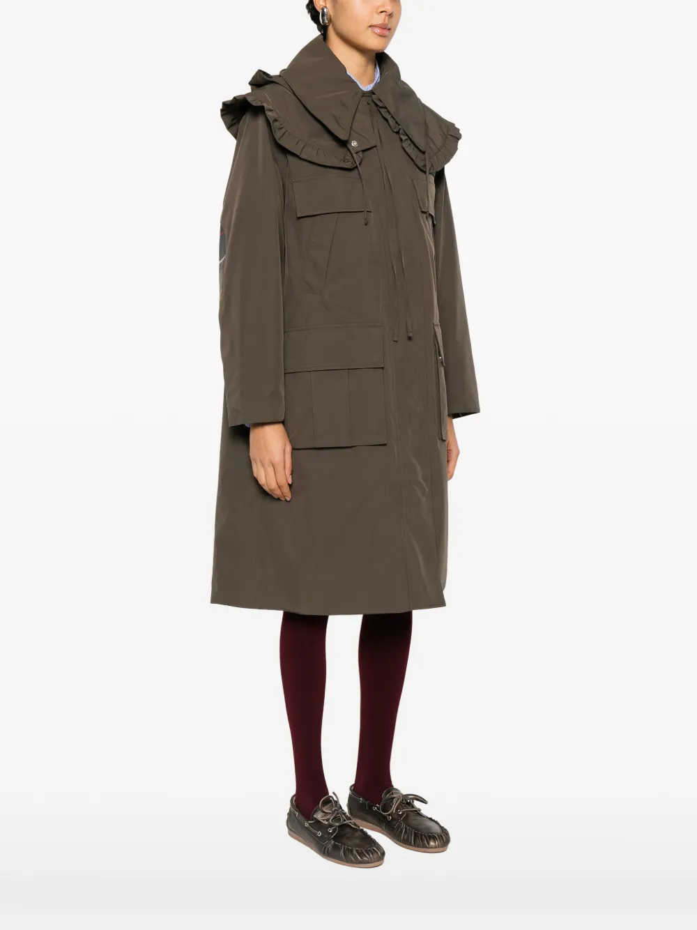  Barbour Ruffled Hooded Jacket - Green 