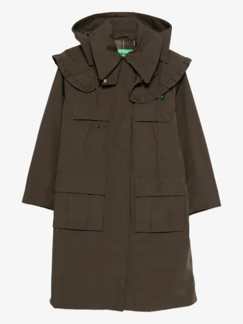 Barbour ruffled hooded jacket