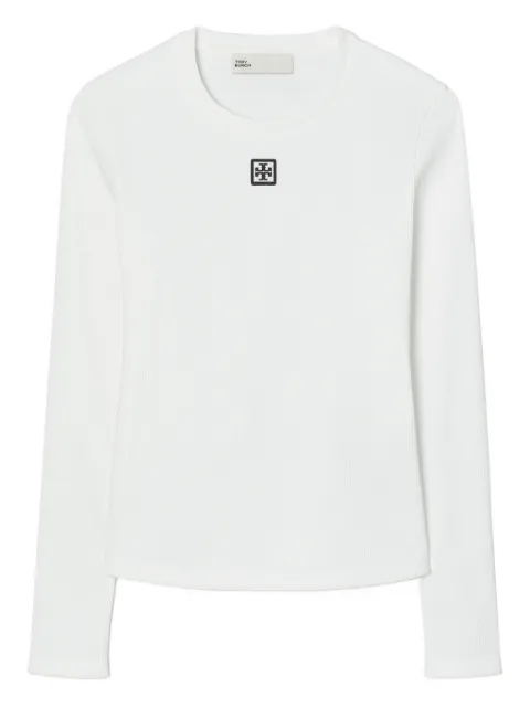 Tory Burch playera tejido de canalé con logo