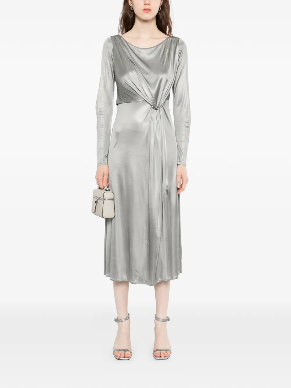  Tory Burch Ruched Midi Dress - Silver 