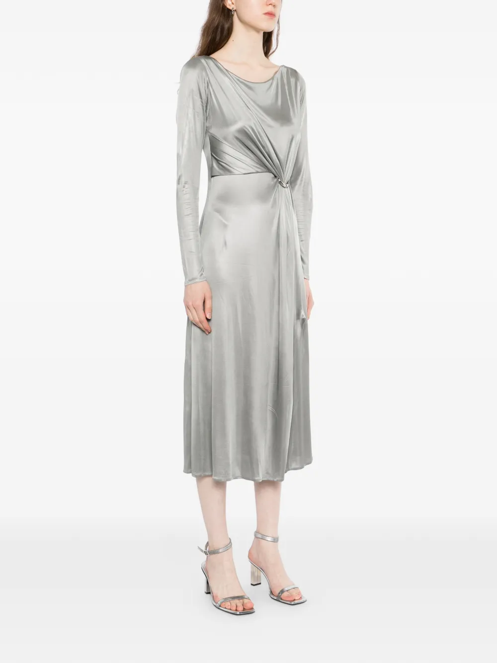  Tory Burch Ruched Midi Dress - Silver 