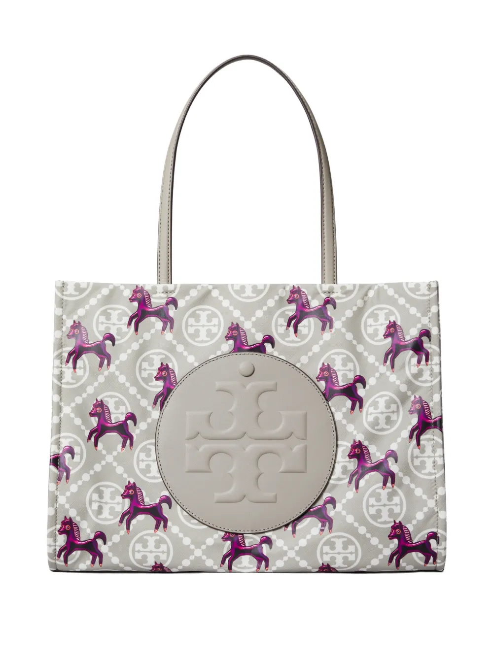 Tory Burch Ella horse-printed tote bag - Grigio