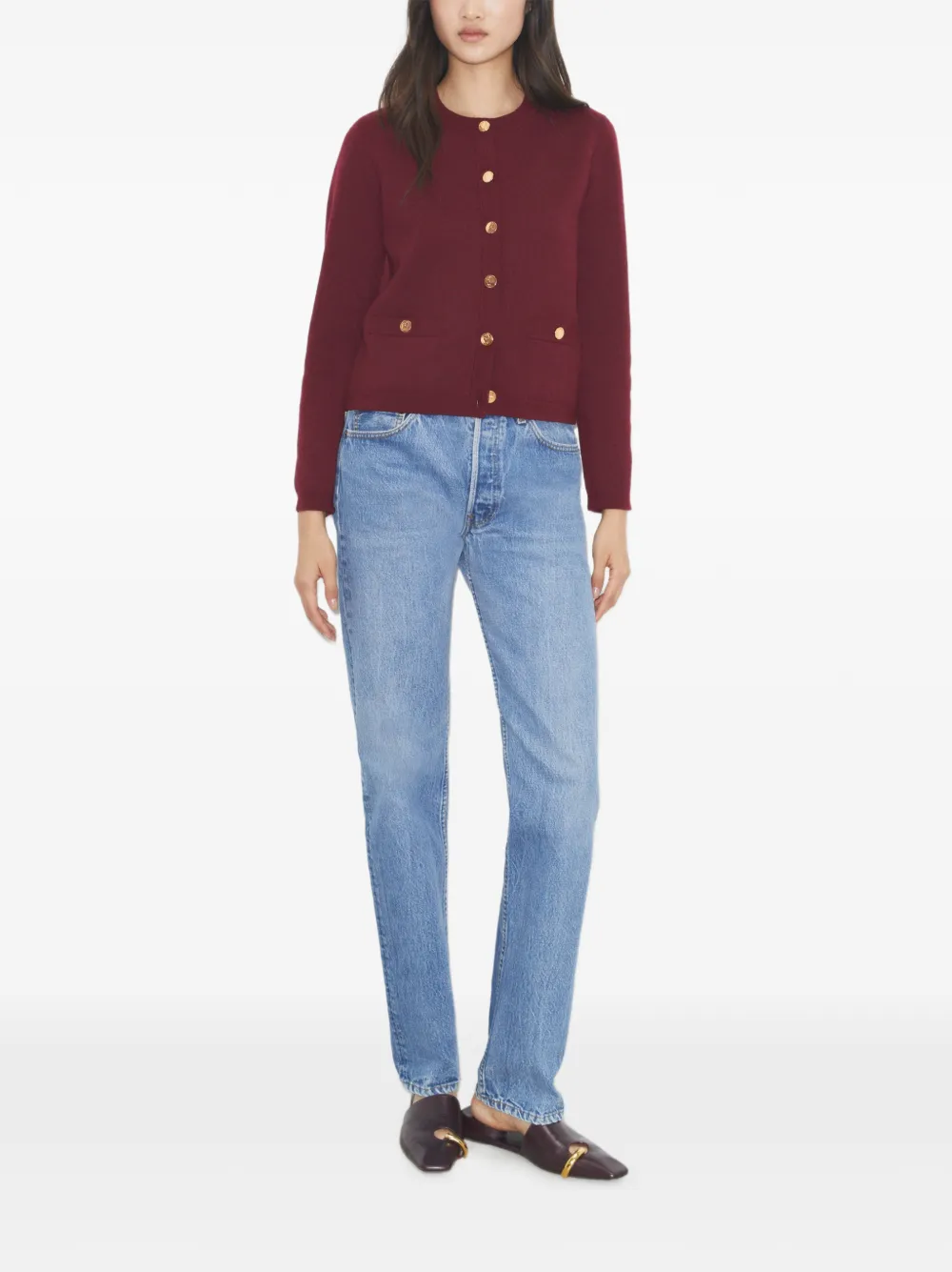  Tory Burch Kendra Pockets Button Cardigan - Red 