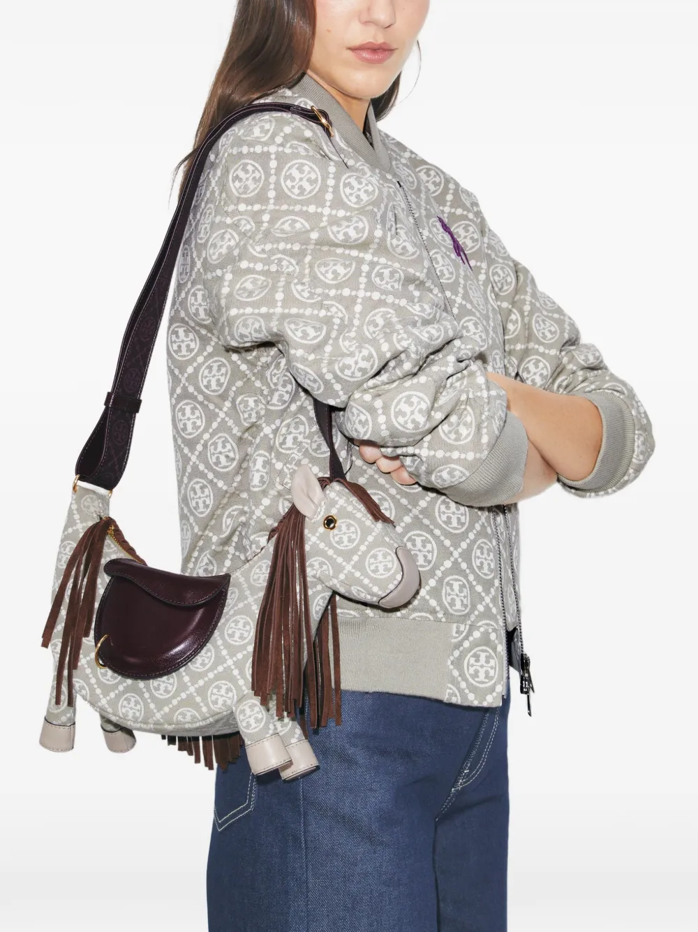 Tory Burch horse fringe shoulder bag - Beige