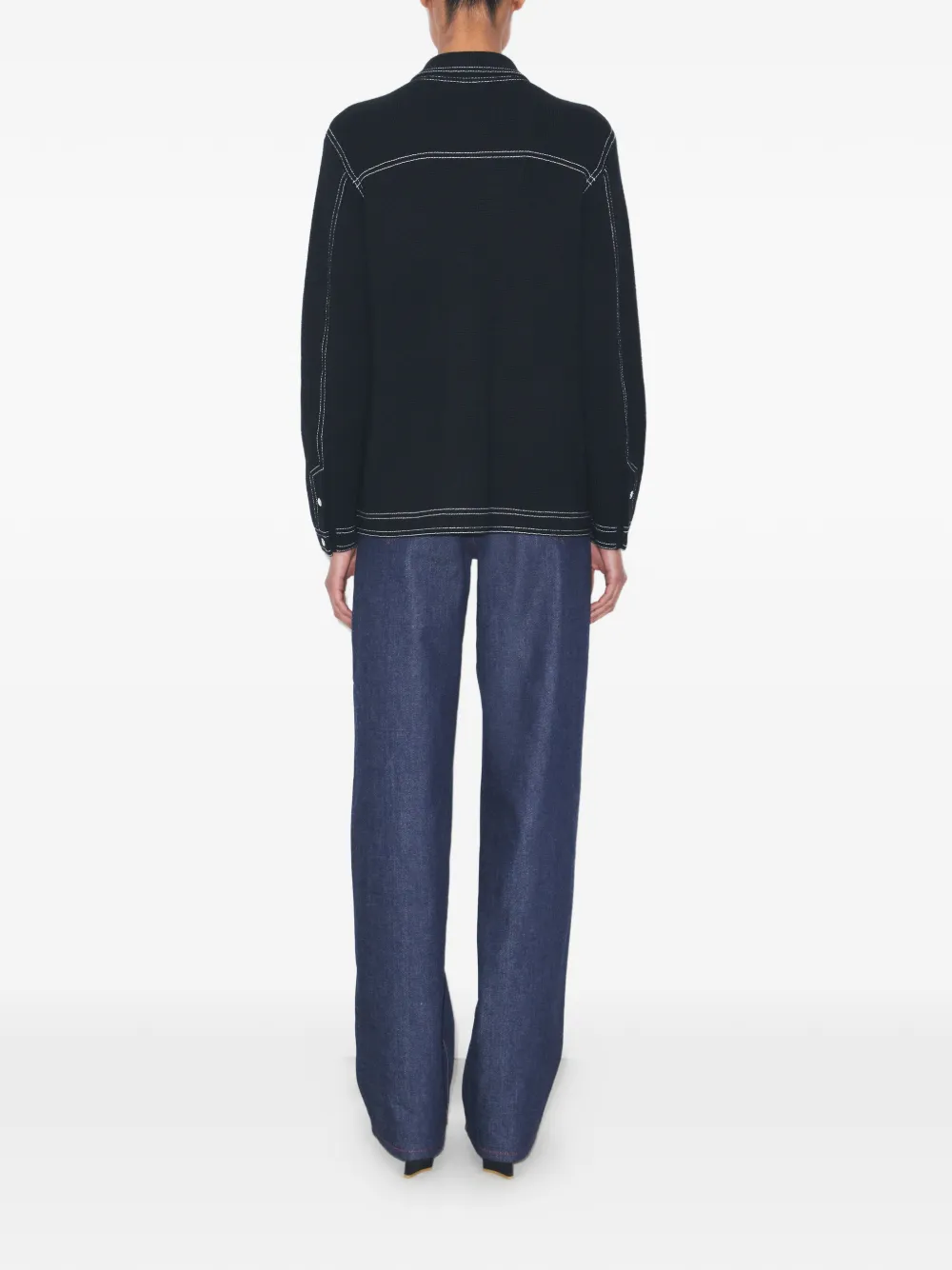  Tory Burch Topstitch Jacket - Black 
