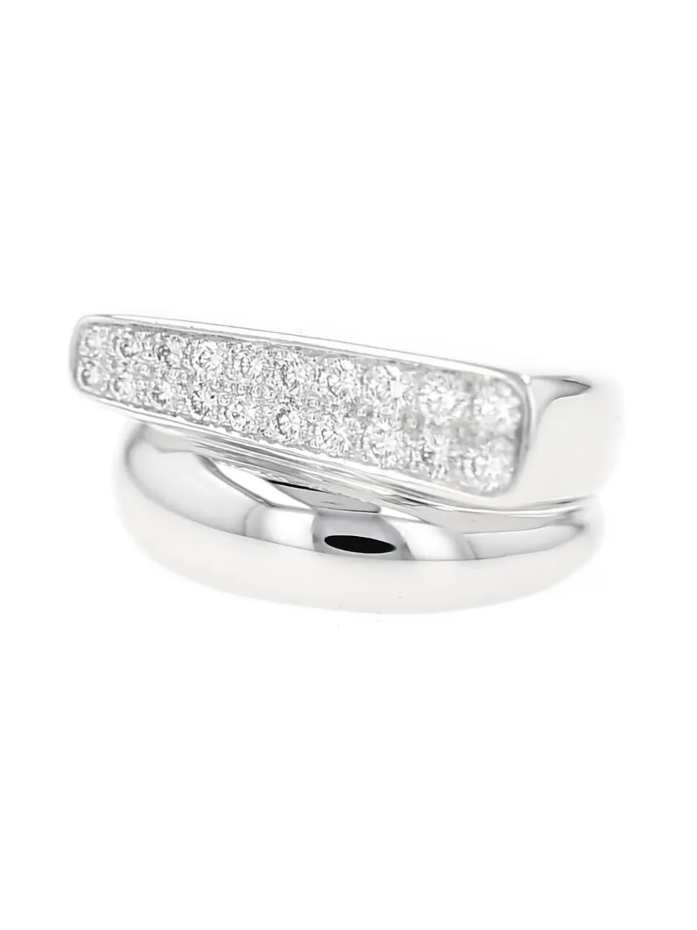 Pre-owned Fred 2010's Diamond Success Ring In Silver