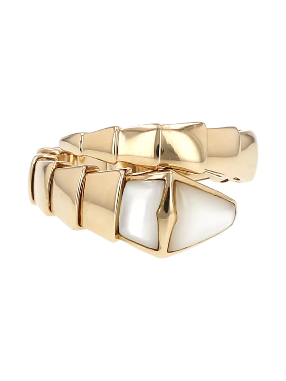 Bvlgari Pre-Owned Serpenti Viper mother of pearl pink gold ring - Oro