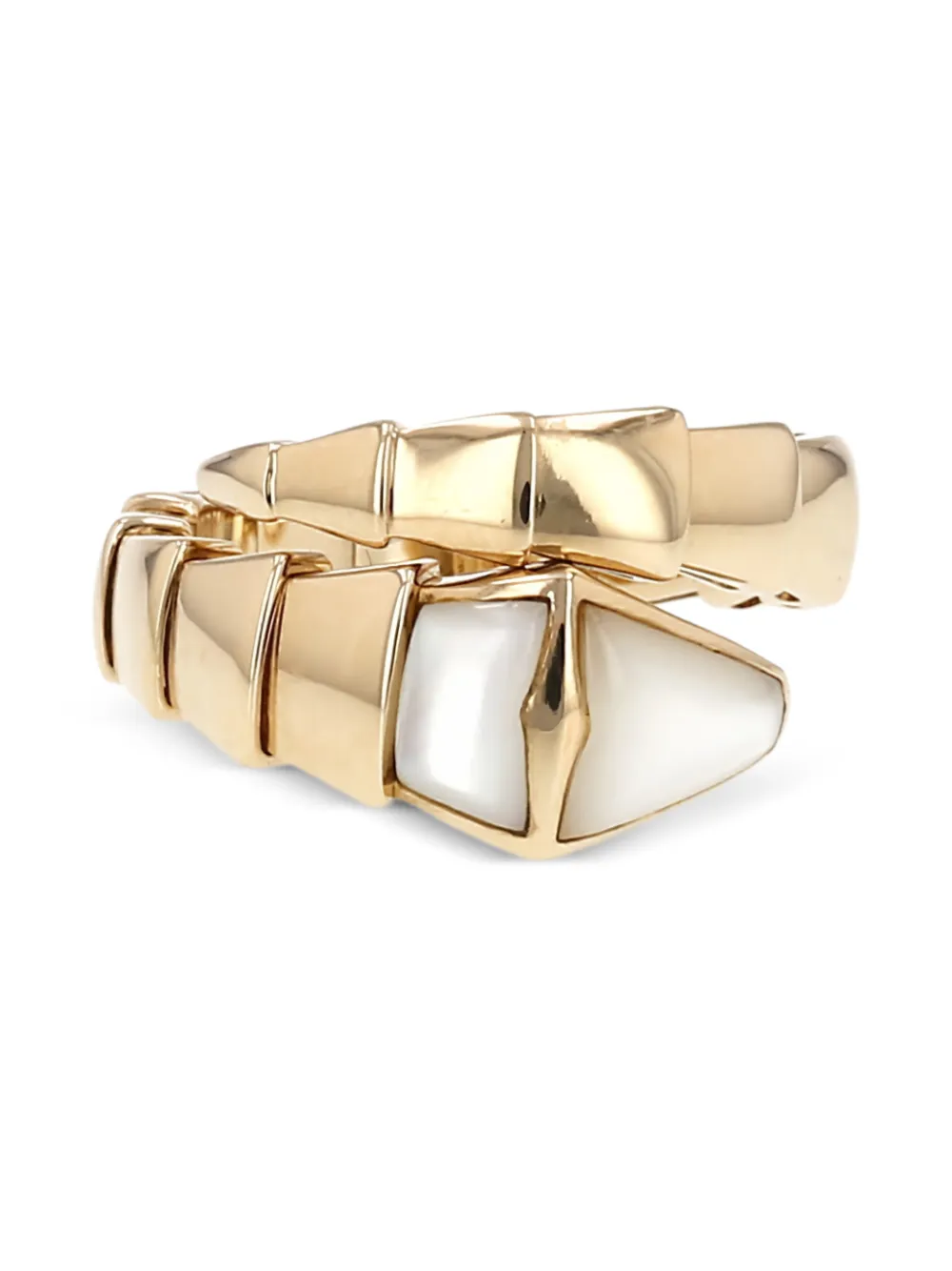 Bvlgari Pre-Owned Serpenti Viper mother of pearl pink gold ring - Oro