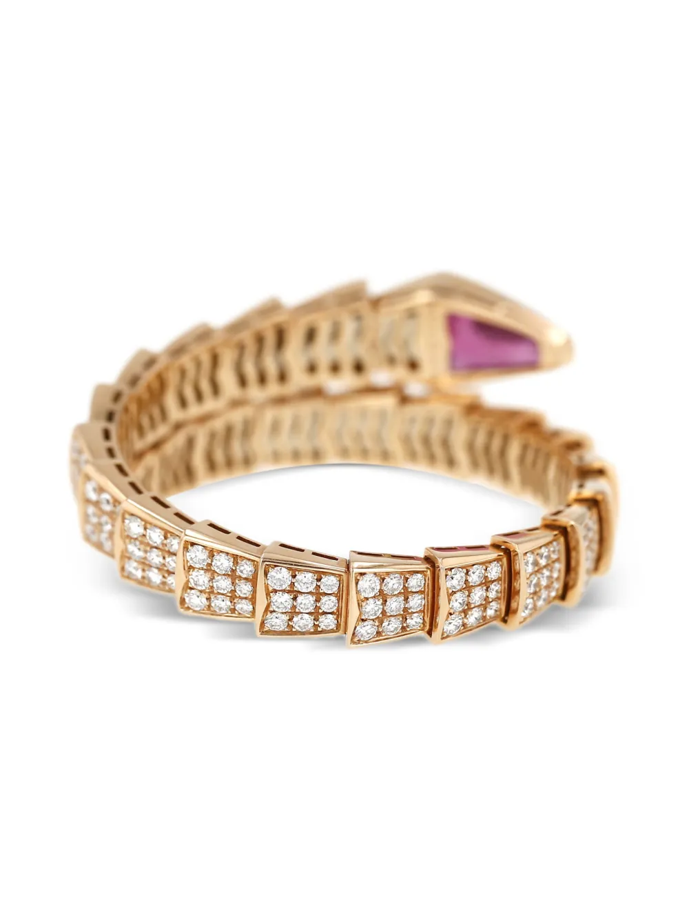 2010's Diamond Tourmaline Gold Serpenti Viper Bracelet