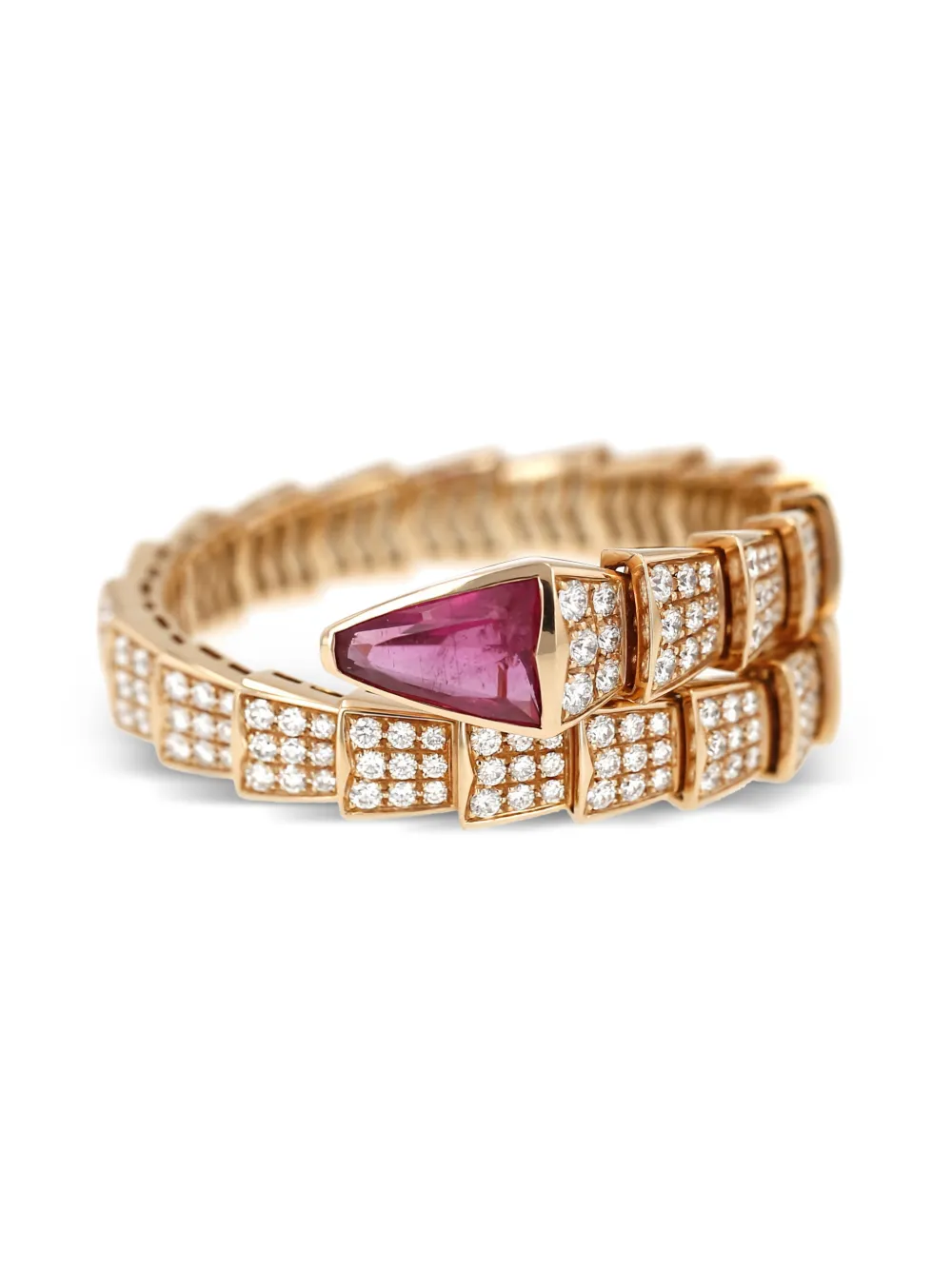 2010's Diamond Tourmaline Gold Serpenti Viper Bracelet