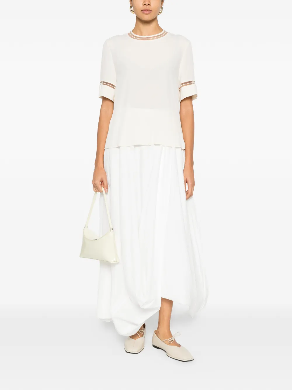 Fabiana Filippi sleeve-detail blouse - Beige