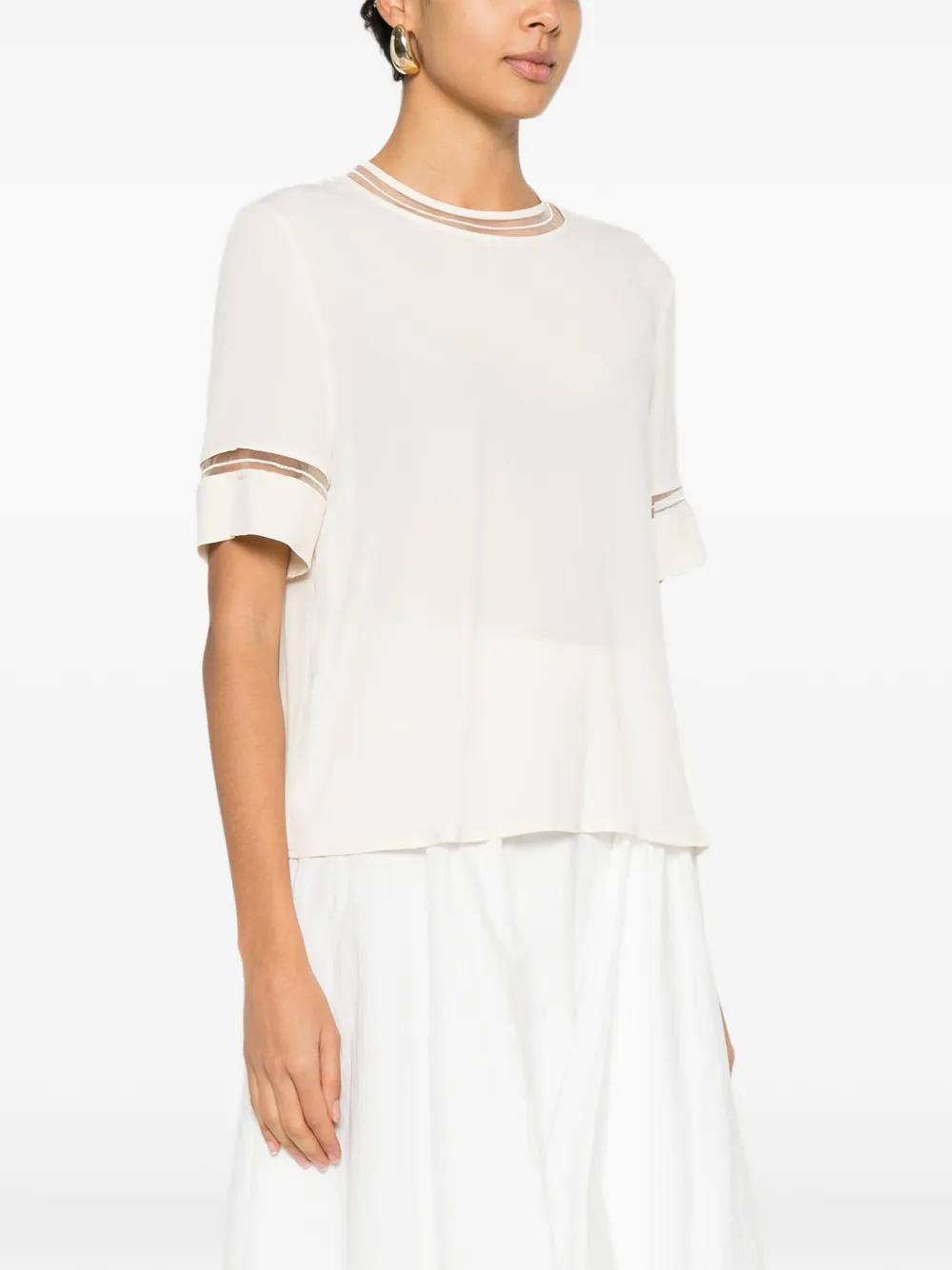Fabiana Filippi Blouse met mouwdetail Beige