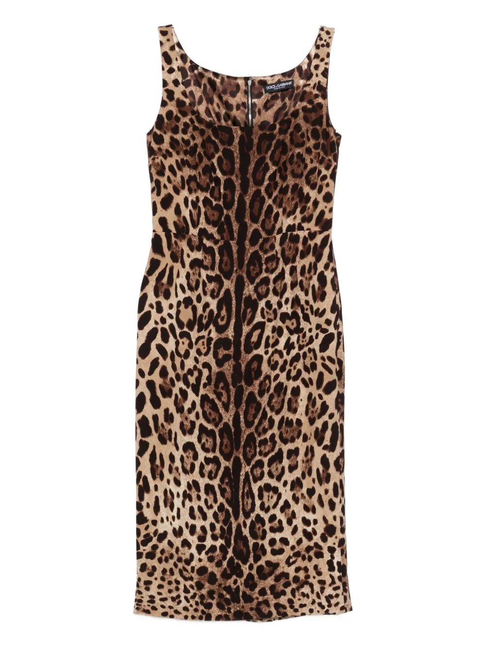 Dolce & Gabbana animal-print sleeveless midi dress - Marrone