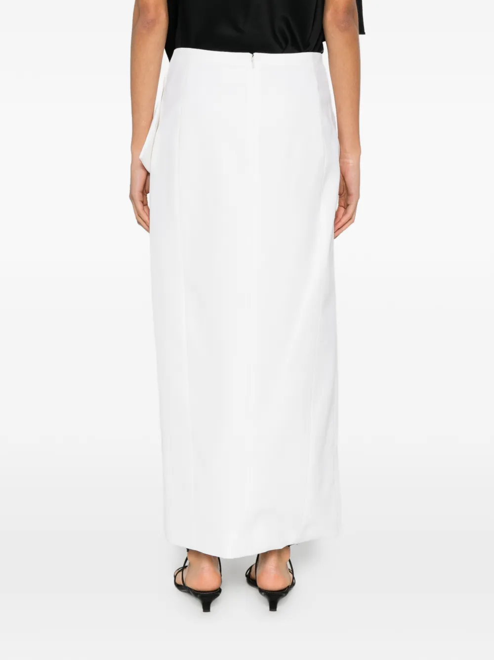 KHAITE Jaia midi-rok met ruches Wit