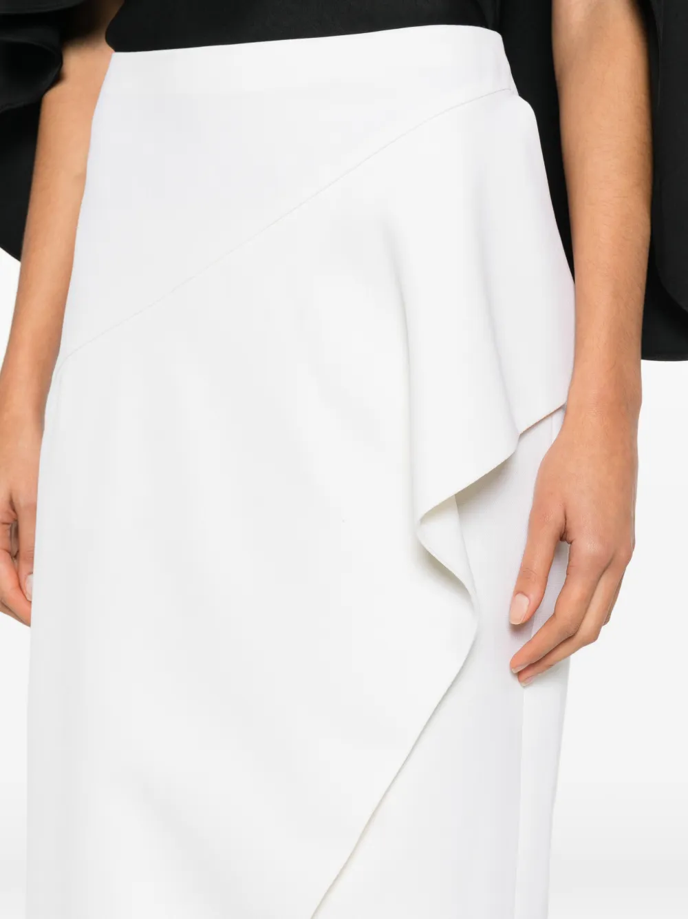 KHAITE Jaia midi-rok met ruches Wit