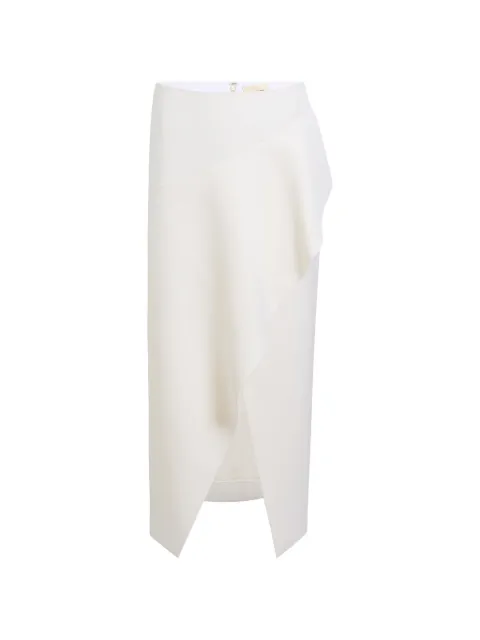 KHAITE Jaia ruffled split midi skirt