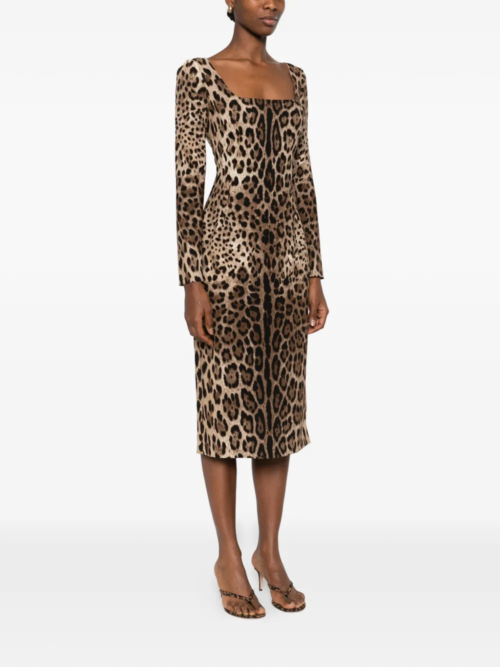 Dolce & Gabbana Jurk met dierenprint Bruin