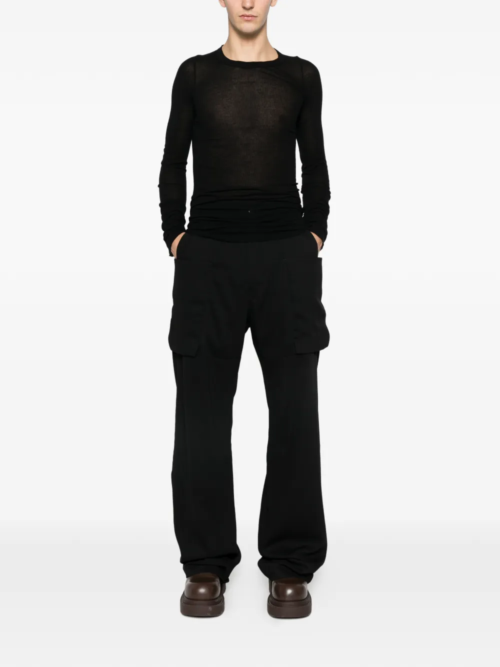 Rick Owens Stefan button-fastening trousers - Zwart
