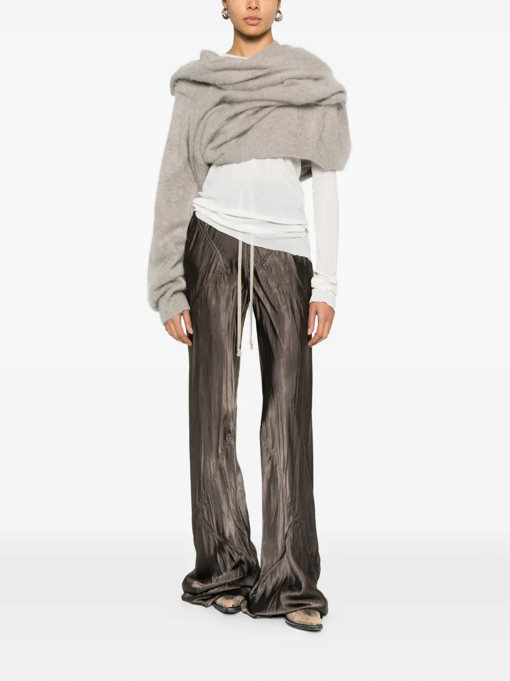 Rick Owens drawstring panelled trousers - Bruin