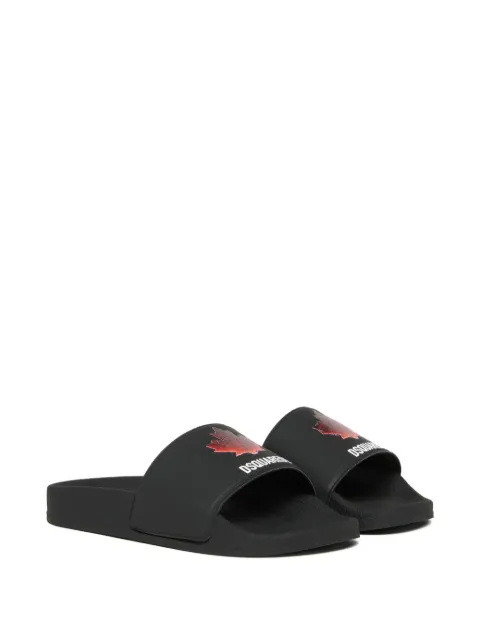 DSQUARED2 KIDS leaf logo slides