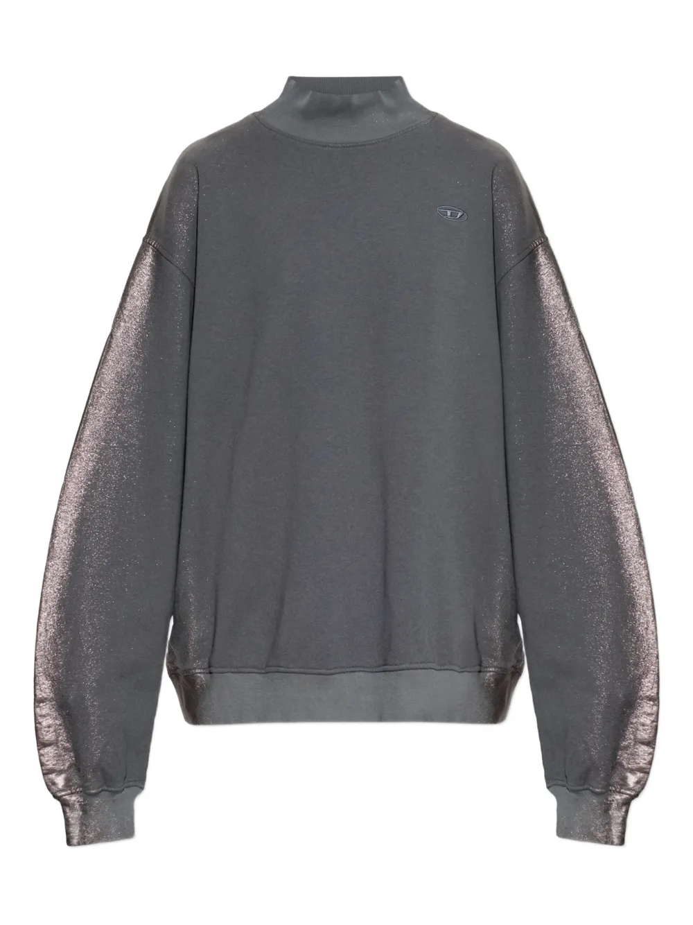 Diesel high-neck shimmering-sleeves sweater - Grigio