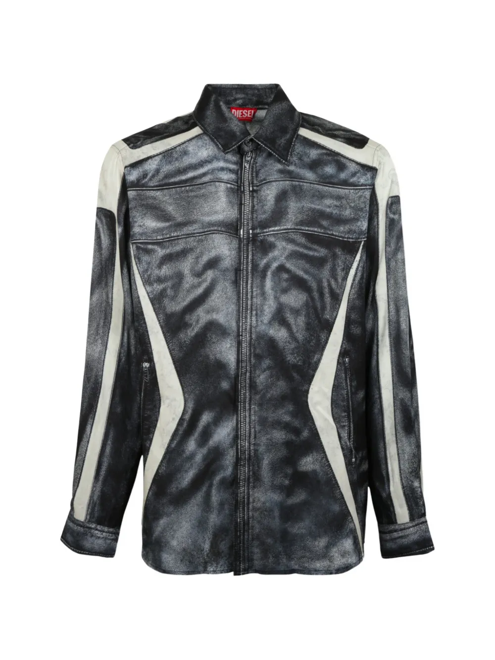 Diesel zip-fastening printed shirt - Grigio