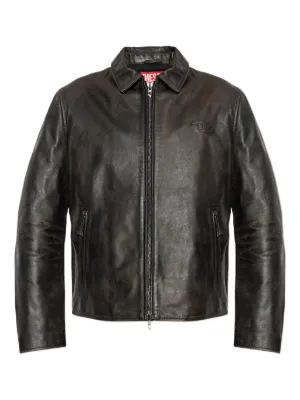 Diesel L-Tad-Wrd Leather Jacket | Black | FARFETCH ZA