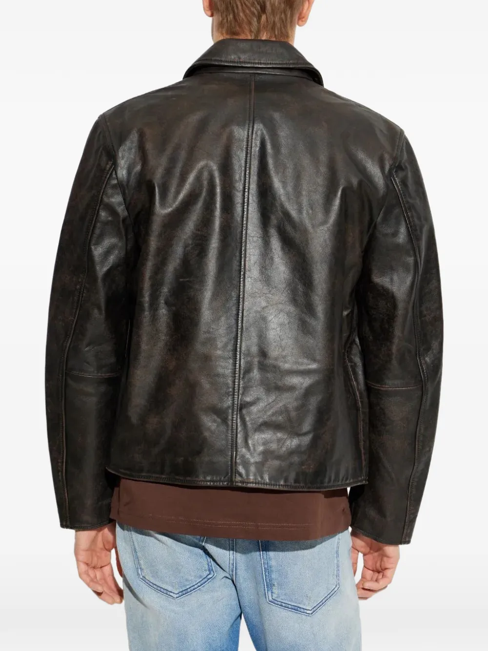 Diesel Oval D レザージャケット | ブラウン | FARFETCH JP