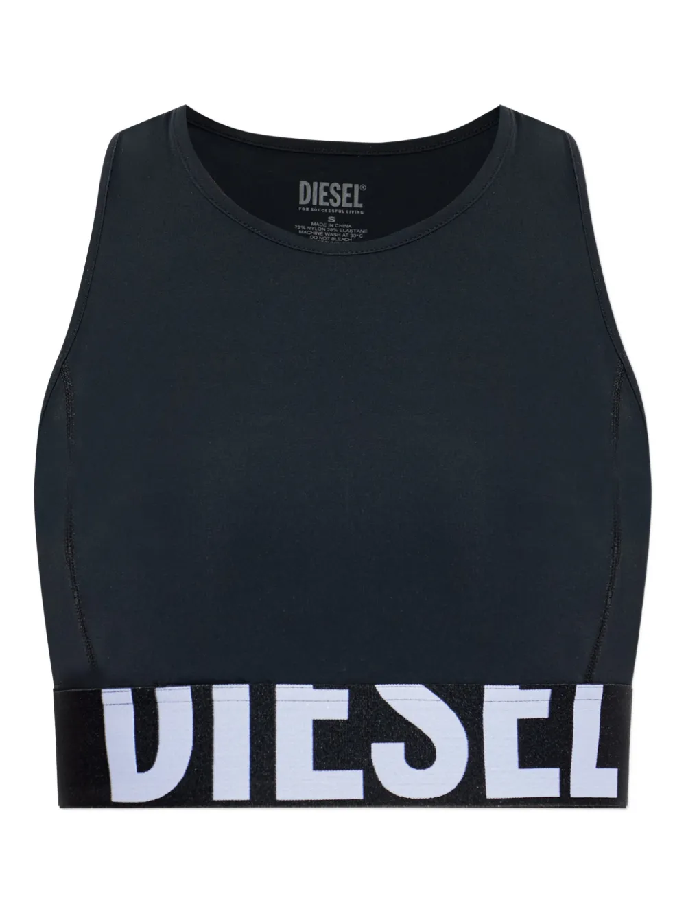 Diesel Sibilla-D-Pop logo-band top - Nero