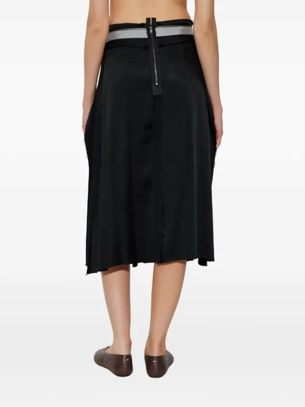 Jupe En Cuir 100% Maison Margiela - Modèle Plissé Noir - Taille US M / IT 42 - Neuve Avec Étiquettes