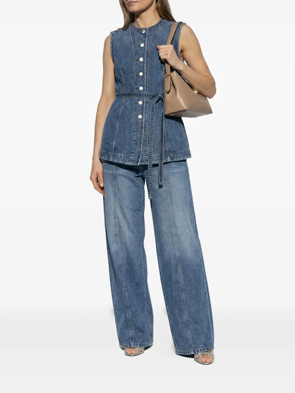  Sportmax Buttoned Belted Top - Blue 