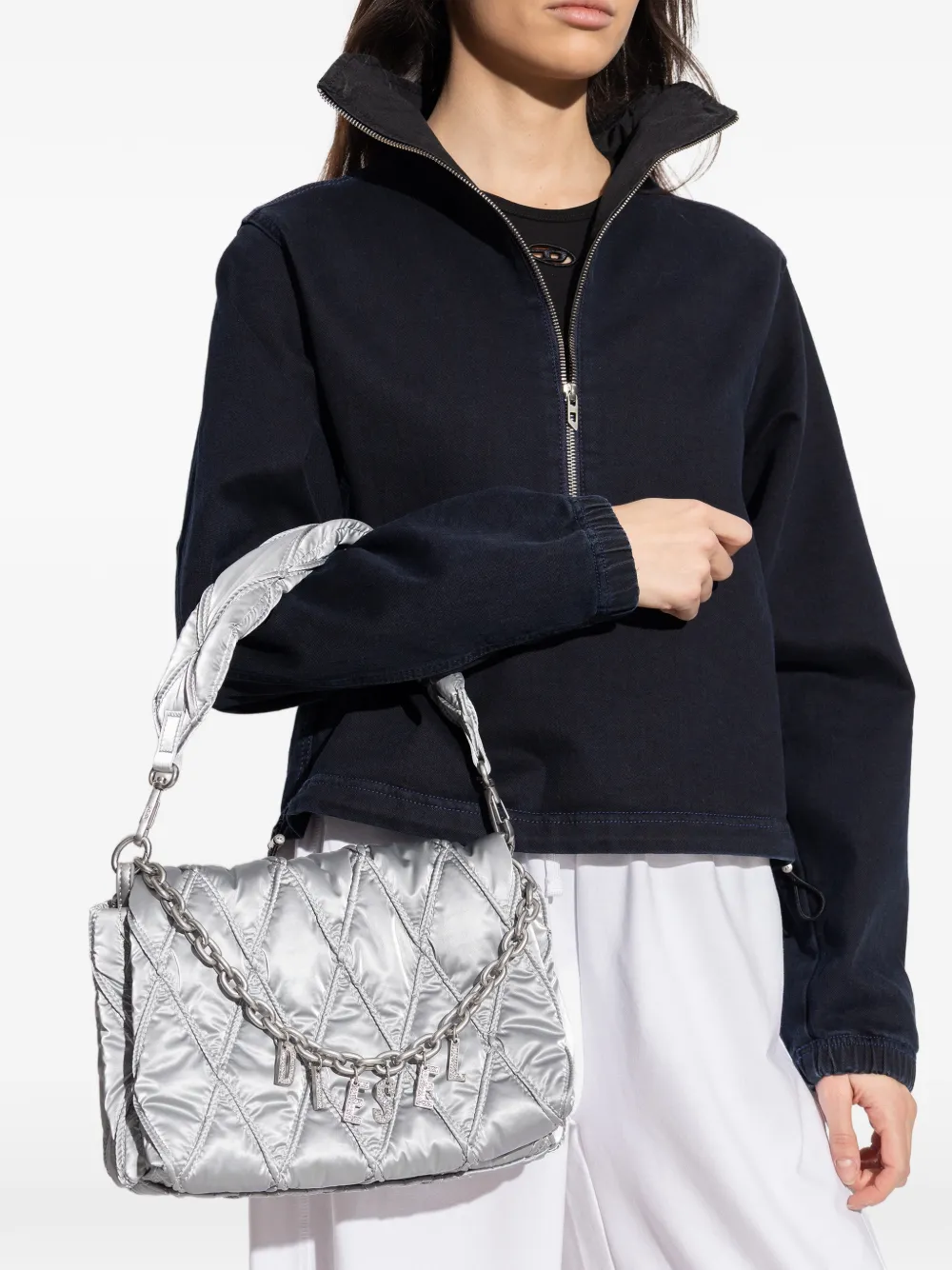 Diesel Charm-D shoulder bag - Zilver
