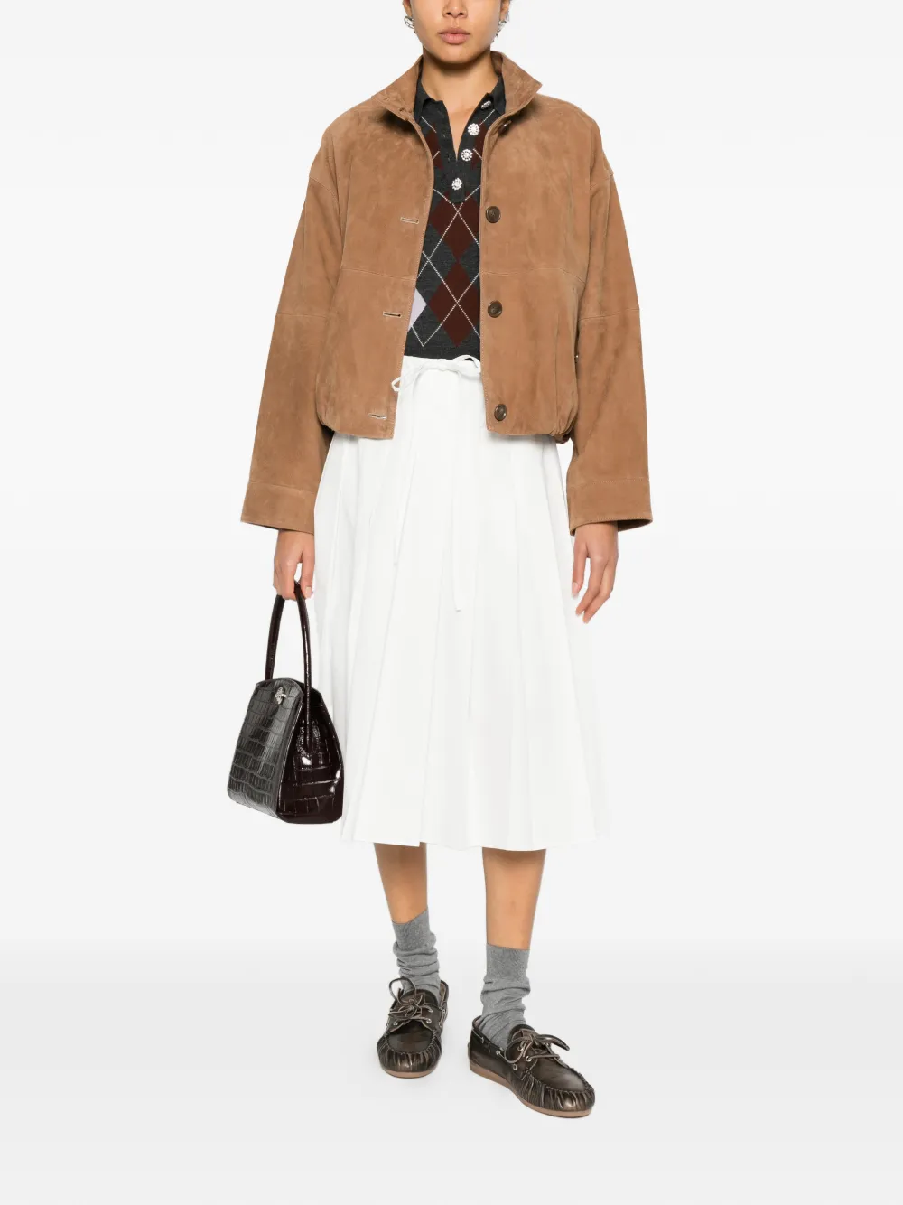 Prada pleated drawstring skirt - Wit