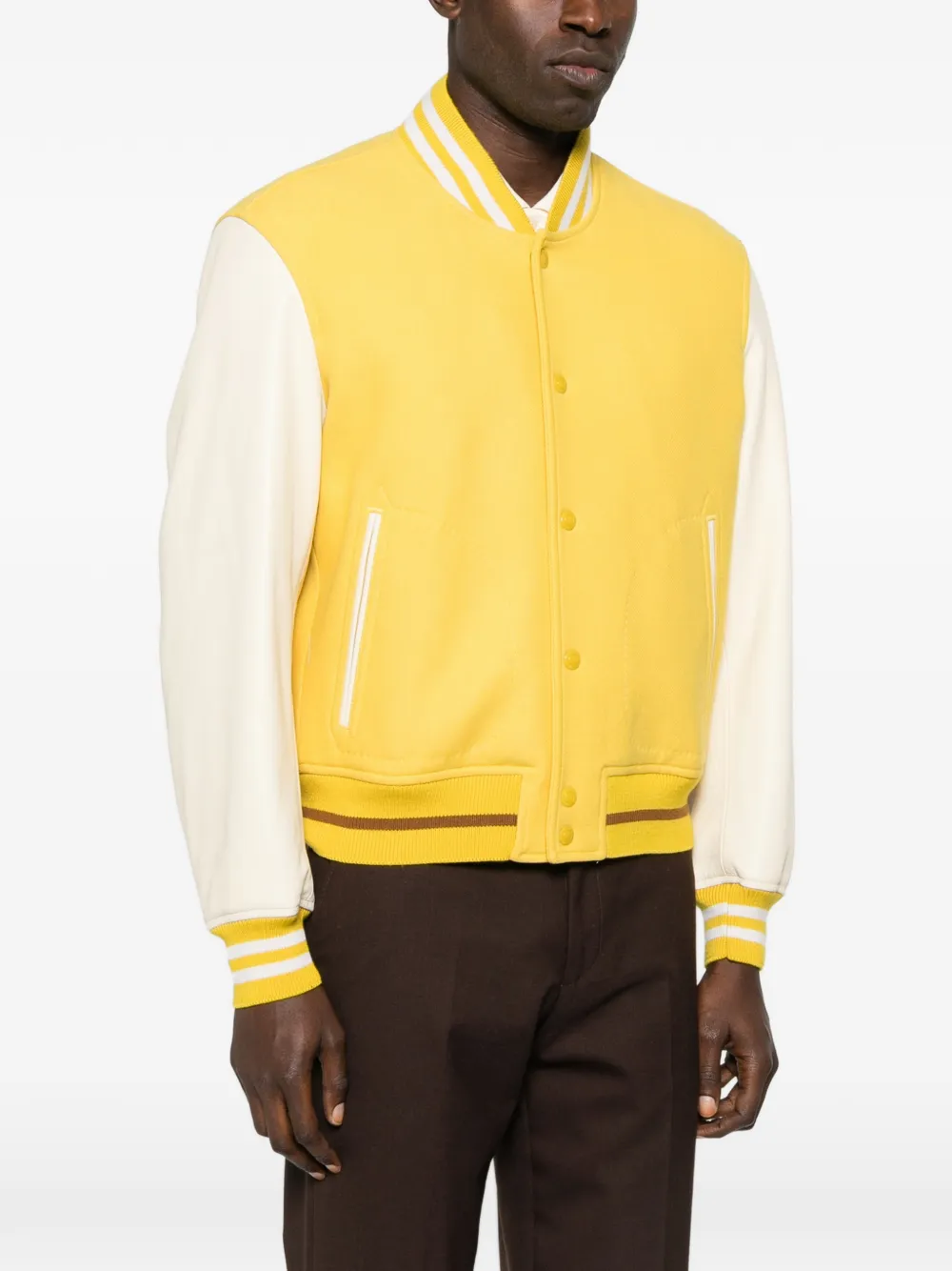 TOM FORD Jack met gestreepte afwerking en knopen Geel