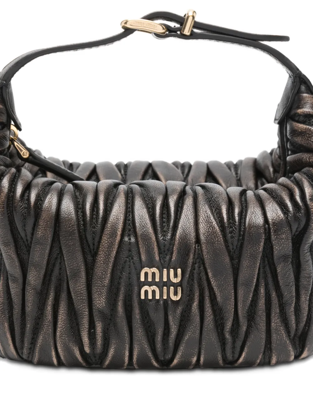Miu Schoudertas met logodetail Bruin
