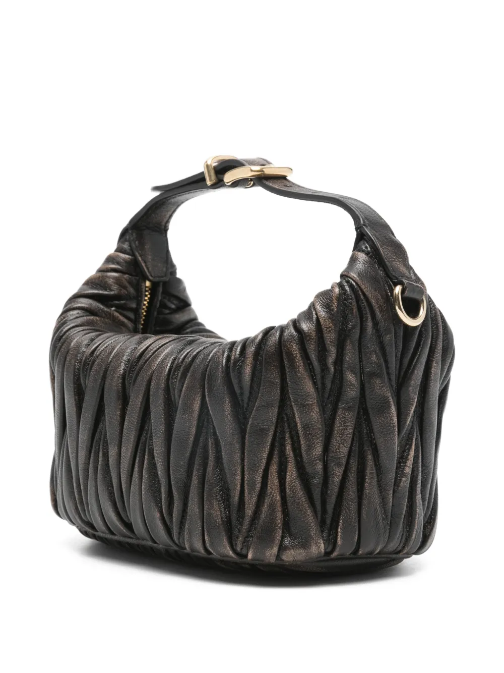  Miu Miu Mini Matelassé Logo-detail Shoulder Bag - Brown 