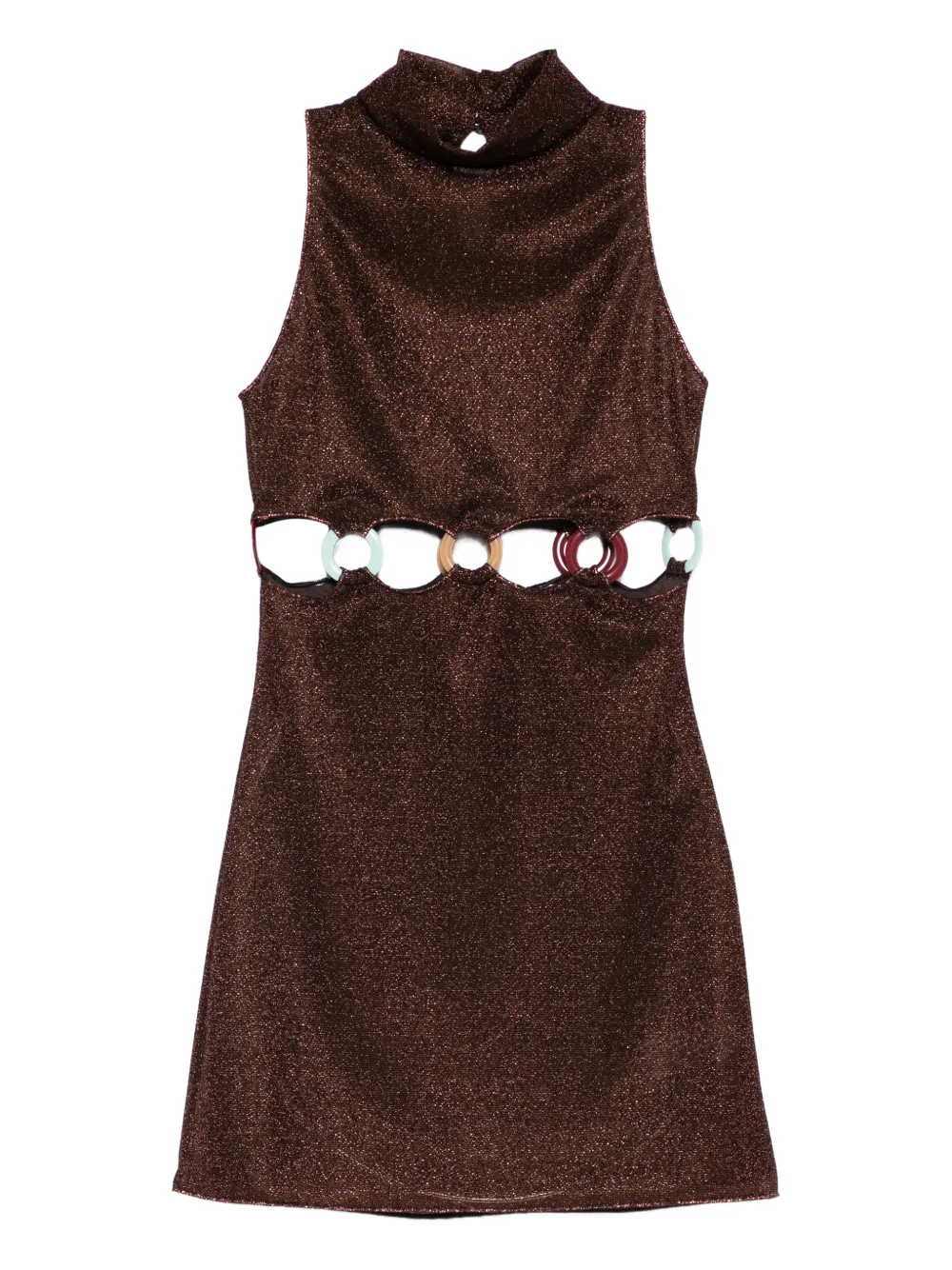 Oséree cut-out high-neck dress - Marrone