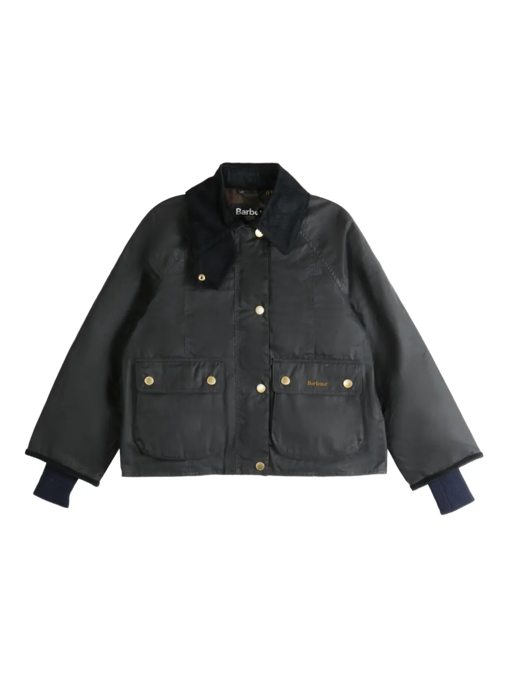 Barbour Beadnell corduroy-collar cropped jacket - Blu